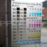 AR10, static frosted window cling, front, sample